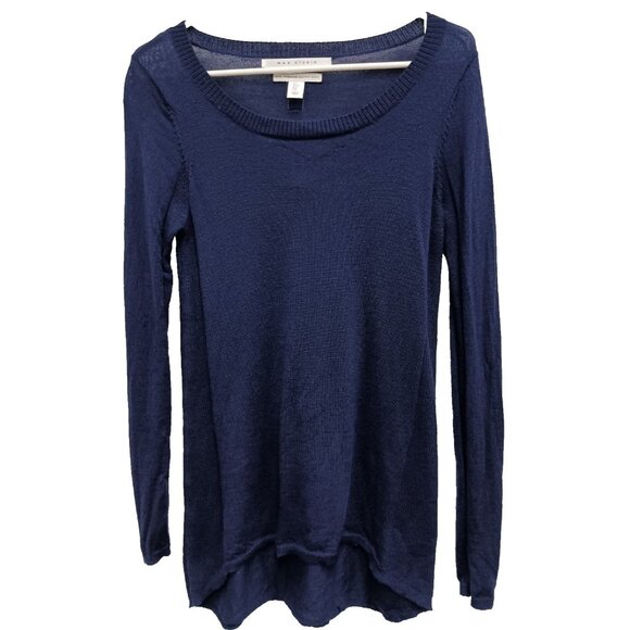 Max Studio Sweater Womens Small Navy Blue Wool Timeless Quite Luxury Pullover - Picture 1 of 11